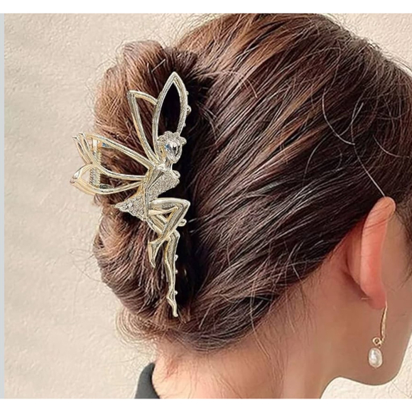 Disney Inspired Tinkerbell Gold Hair Claw Clip with Rhinestones - Picture 3 of 4